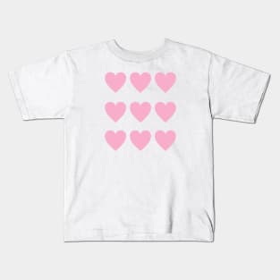 9 light pink hearts for Valentines day Kids T-Shirt